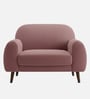 Elegant Velvet Fabric 1 Seater Sofa In Onion Pink Color