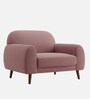 Elegant Velvet Fabric 1 Seater Sofa In Onion Pink Color