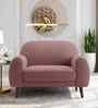 Elegant Velvet Fabric 1 Seater Sofa In Onion Pink Color