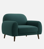 Elegant Velvet Fabric 1 Seater Sofa In Teal Green Color