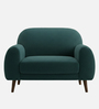 Elegant Velvet Fabric 1 Seater Sofa In Teal Green Color