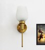 Elegant White Crackled Glass Wall Sconce