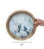 Elegant Wooden Decorative Tray with Charming Bird Accents
