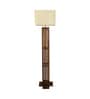 Elegant Wooden Floor Lamp with Jute Shade & Brown Base