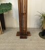 Elegant Wooden Floor Lamp with Jute Shade & Brown Base
