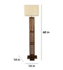 Elegant Wooden Floor Lamp with Jute Shade & Brown Base