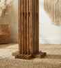 Elegant Wooden Floor Lamp with Jute Shade & Brown Base