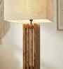Elegant Wooden Floor Lamp with Jute Shade & Brown Base