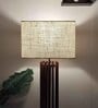 Elegant Wooden Floor Lamp with Jute Shade & Brown Base