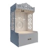 Elegant Wooden Floor Pooja Mandir with Laser-Cut Design with Storage Cabinet