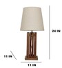 Elegant Wooden Table Lamp with Jute Shade & Brown Base