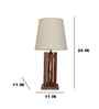 Elegant Wooden Table Lamp with Jute Shade & Brown Base