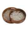 Elegant Wooden Tray Set   Bird & Blossom Design (Set of 2)