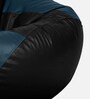 Elegant XXL Leatherette Bean Bag Cover in Black & Blue Colour with Pouffe cover