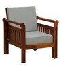 Elegante Solid Wood 1 Seater Sofa in Honey Oak Finish