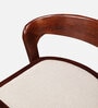 Eleganza Solid Wood Bar Stool In Beige & Walnut Colour