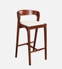 Eleganza Solid Wood Bar Stool In Beige & Walnut Colour