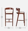 Eleganza Solid Wood Bar Stool In Beige & Walnut Colour