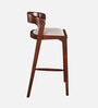 Eleganza Solid Wood Bar Stool In Beige & Walnut Colour