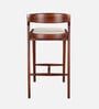 Eleganza Solid Wood Bar Stool In Beige & Walnut Colour
