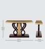 Eleganza Solid Wood Console Table in Brown Silver Colour