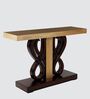 Eleganza Solid Wood Console Table in Brown Silver Colour