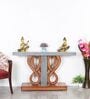 Eleganza Solid Wood Console Table in Teak Colour