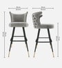 Eleganza Velvet Winged Bar Chair in Grey Colour