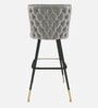 Eleganza Velvet Winged Bar Chair in Grey Colour