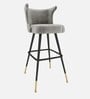 Eleganza Velvet Winged Bar Chair in Grey Colour