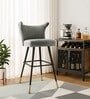 Eleganza Velvet Winged Bar Chair in Grey Colour