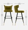 Eleganza Velvet Winged Bar Chair in Olive Colour