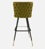 Eleganza Velvet Winged Bar Chair in Olive Colour