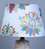 Elegent Mangowood Table Lamp With English Oak Print Satin Shade