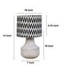 Elegent Mangowood Table Lamp With Chevron Print Satin Shade