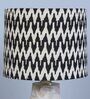 Elegent Mangowood Table Lamp With Chevron Print Satin Shade