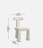 Eleion Minimal Dining Chair In Ivory Whitw Colour