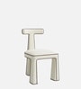 Eleion Minimal Dining Chair In Ivory Whitw Colour