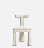 Eleion Minimal Dining Chair In Ivory Whitw Colour