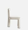 Eleion Minimal Dining Chair In Ivory Whitw Colour