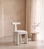 Eleion Minimal Dining Chair In Ivory Whitw Colour