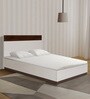 Element King Size Bed in White & Walnut Finish with Hydraulic Storage