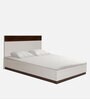 Element King Size Bed in White & Walnut Finish with Hydraulic Storage