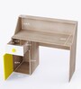 Elementary Kids Study Table in Yellow And Oak Finish