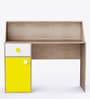 Elementary Kids Study Table in Yellow And Oak Finish