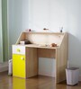 Elementary Kids Study Table in Yellow And Oak Finish
