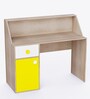 Elementary Kids Study Table in Yellow And Oak Finish