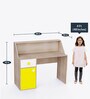 Elementary Kids Study Table in Yellow And Oak Finish