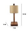 Elementary Wooden Shelf Table Lamp with Jute Shade & Brown Base