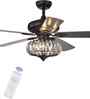 Elen Smart Fan Brown Metal + Crystal , Google & Alexa Remote & App Control